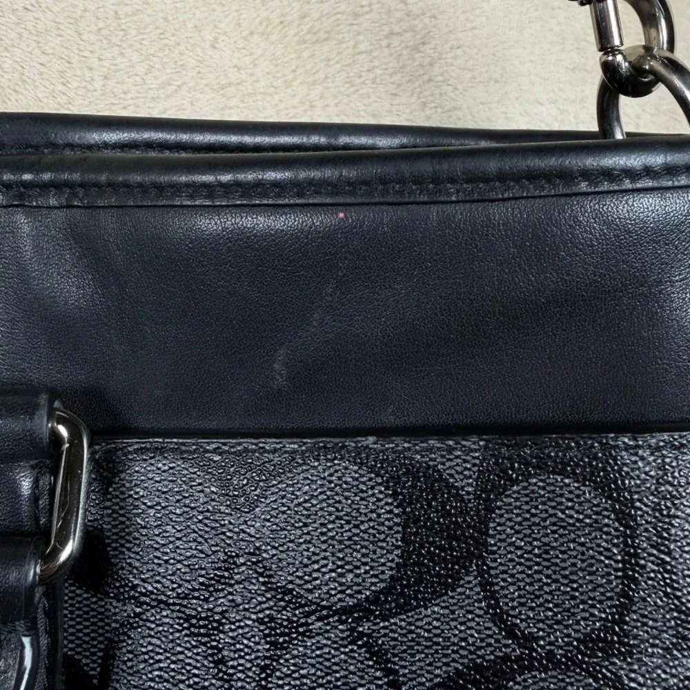 Coach Signature Business Tote Charcoal Black Monogram Crossbody Bag F54799